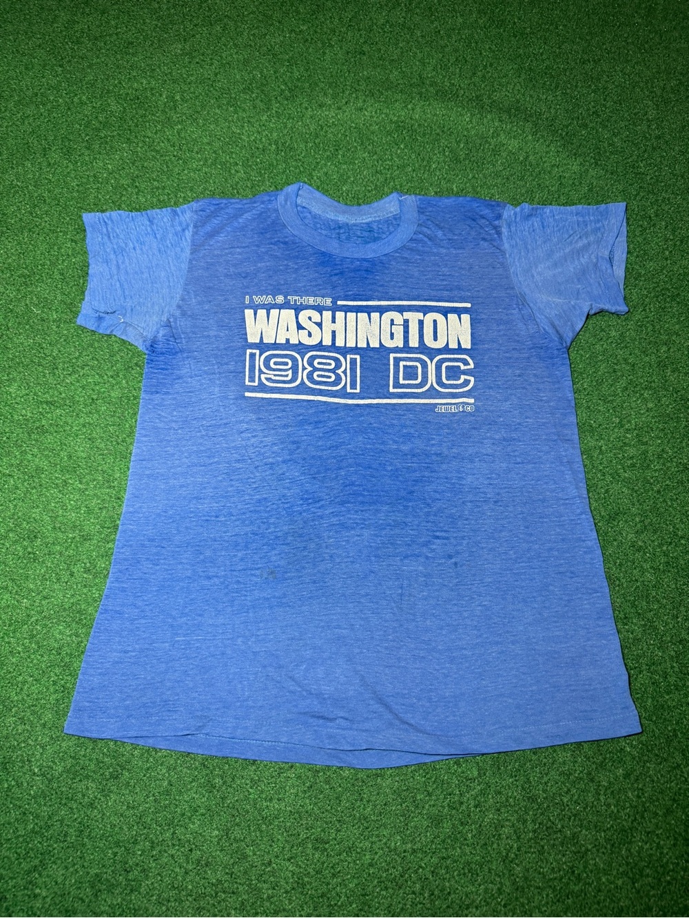 Washington DC Vintage T Shirt 80s I Was There M/L 20x27 Thin Blue 50/50 Shirt